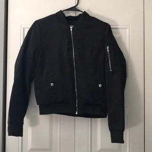 Women’s black bomber jacket